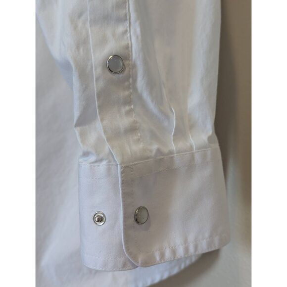 Wyoming Traders Pearl Snap Western Shirt XL White Riverbend Ranch Logo - Picture 7 of 10